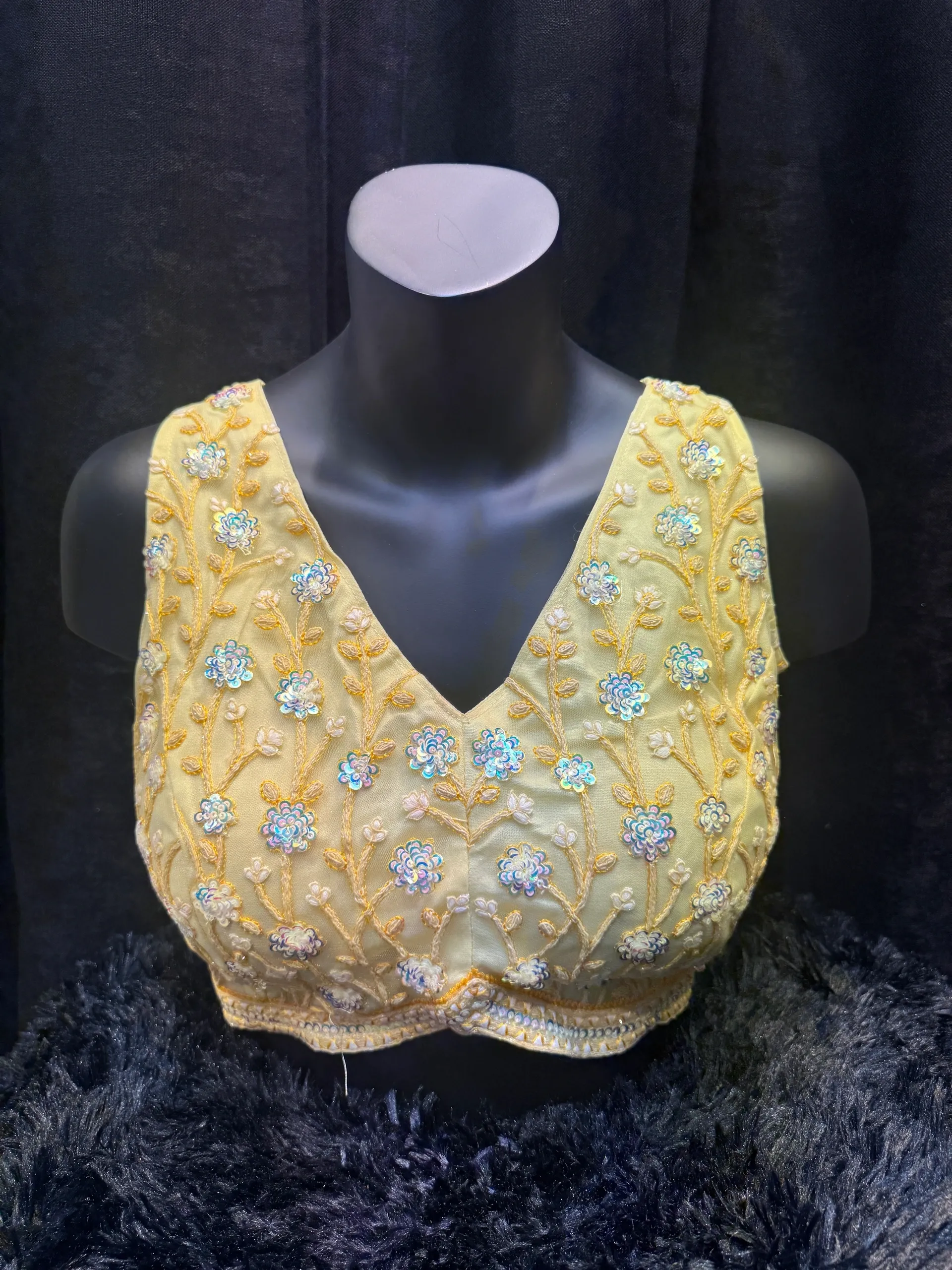 Lemon Yellow Embroidered Blouse